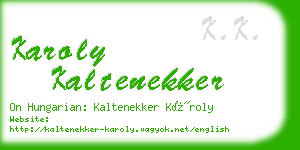 karoly kaltenekker business card